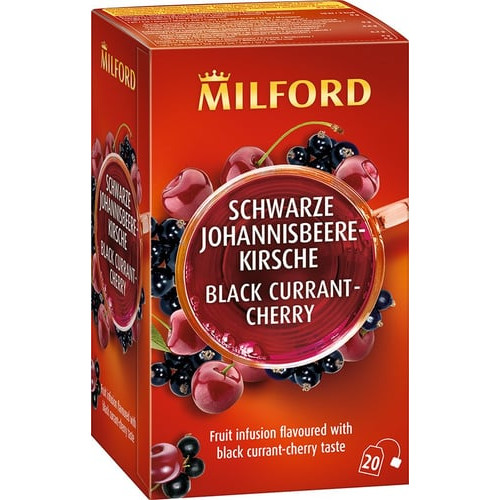 Gyümölcstea 20x2,5g Milford Feketeribizli - cseresznye ízű