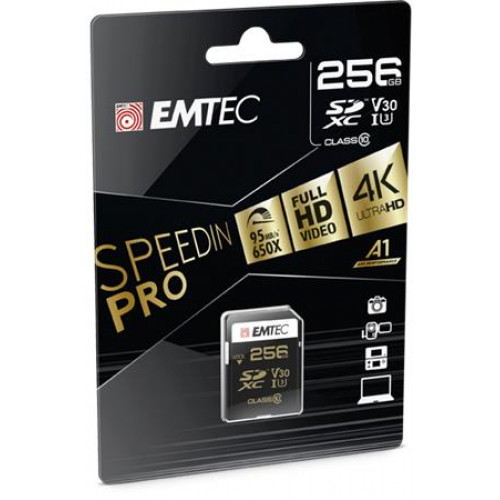 Memóriakártya SDXC 256GB UHS-I/U3/V30 95/85 MB/s Emtec SpeedIN