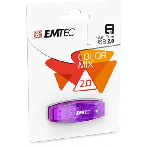 Pendrive 8GB USB 2.0 Emtec C410 Color lila