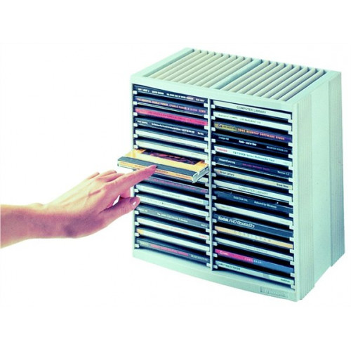 CD-tároló automata kiemelőrendszerű 30+18 db-os Fellowes Spring platinaszürke