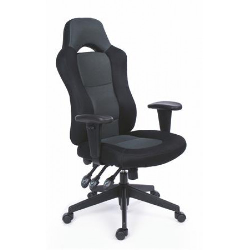 Főnöki szék fekete/szürke gyöngyszövet-borítás Mayah Racer Plus