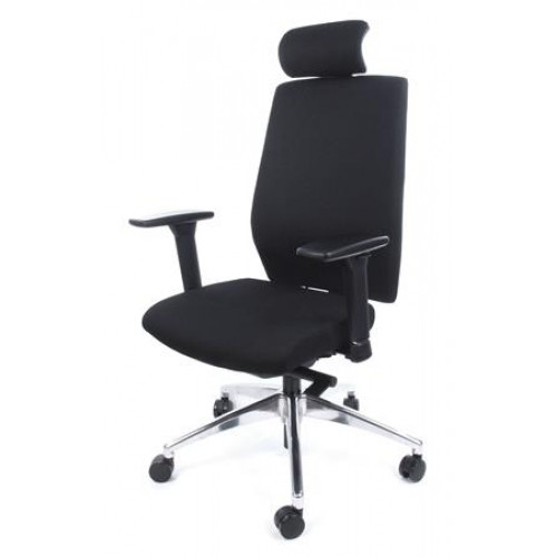 Irodai szék állítható karfával exkluzív fekete szövetborítás Mayah Air