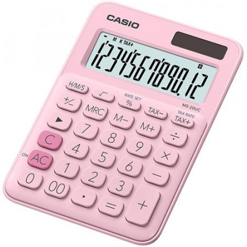 Számológép asztali 12 számjegy Casio MS 20 UC rózsaszín