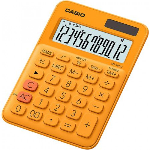 Számológép asztali 12 számjegy Casio MS 20 UC narancssárga