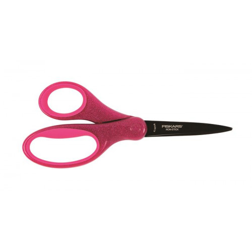 Olló iskolai 18cm Fiskars rózsaszín csillámos