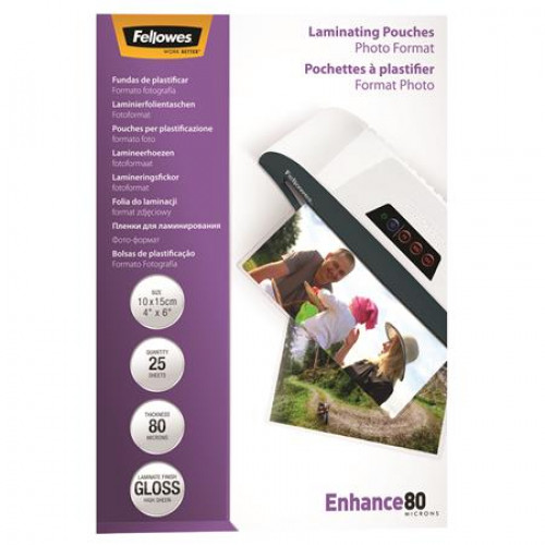 Fellowes Meleglamináló fólia 80 mikron 100x150mm fényes 25db 