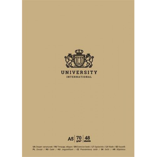 Füzet tűzött kockás A5 48lap Shkolyaryk University International vegyes