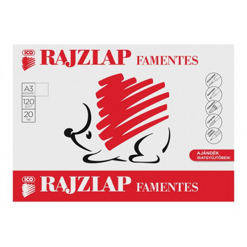 Rajzlap famentes A3 120 g/m2 Ico Süni