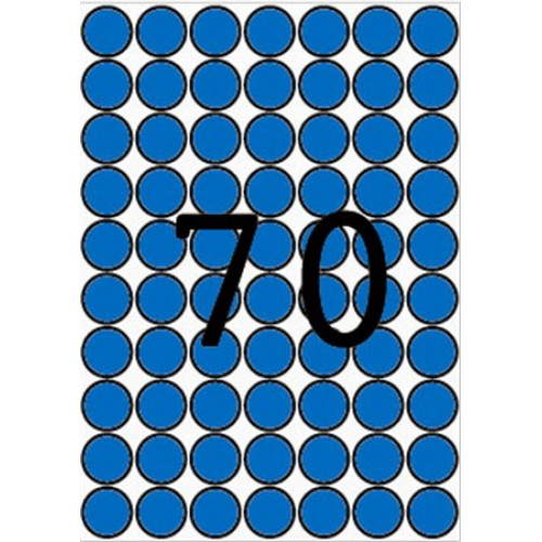 Etikett 19mm kör színes A5 ív Apli kék 560 etikett/csomag
