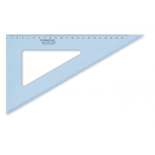 Háromszög vonalzó műanyag 60 25cm Staedtler Mars 567 átlátszó kék