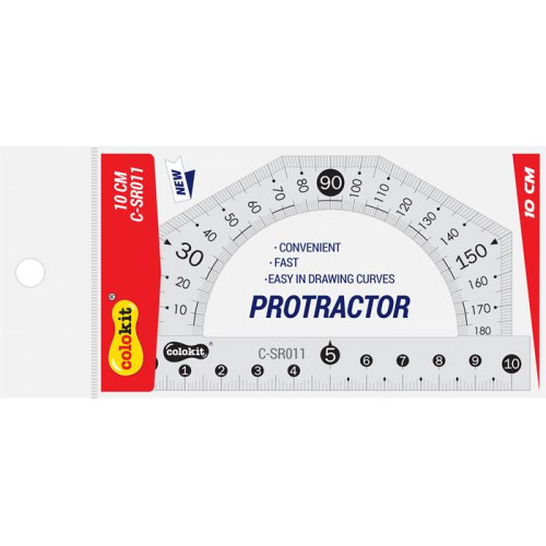 Szögmérő műanyag 10cm 180-os Colokit C-SR011