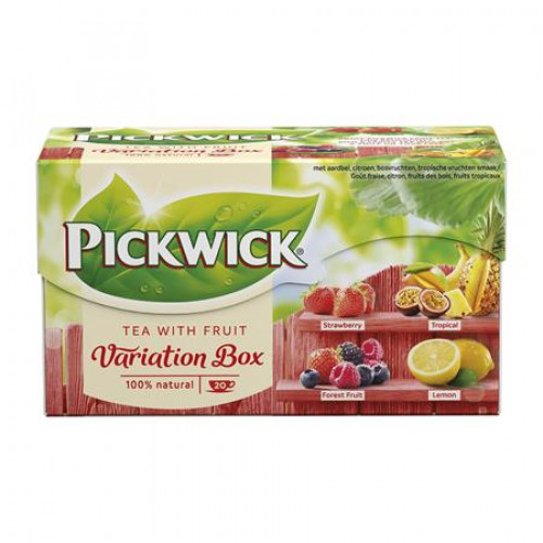 Fekete tea 20x1,5g Pickwick Variációk eper,trópusi gyümölcs,erdei gyümölcs,citrom PIROS
