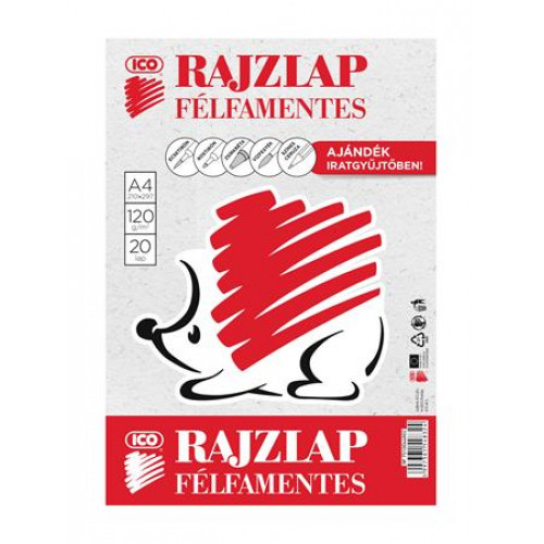 Rajzlap félfamentes A4 120g/m2 Ico Süni