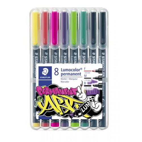 Alkoholos marker készlet Staedtler Lumocolor Permanent ART 31 8 különböző szín és vastagság