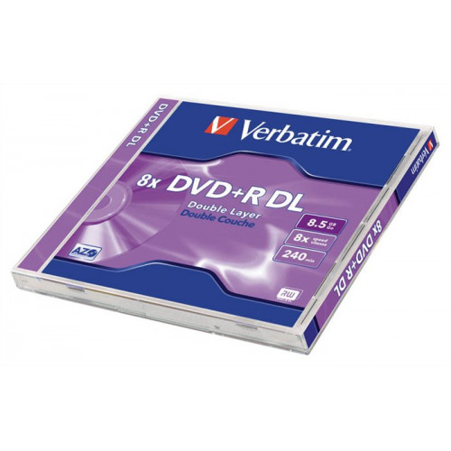 DVD+R lemez kétrétegű 8,5GB 8x normál tok Verbatim Double Layer