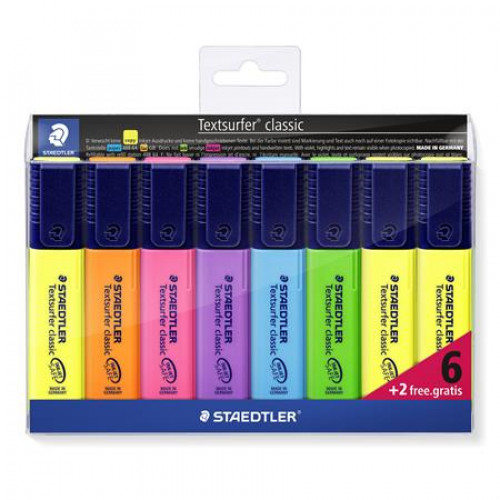 Szövegkiemelő készlet 1-5mm Staedtler Textsurfer Classic 364 6+2 különböző szín