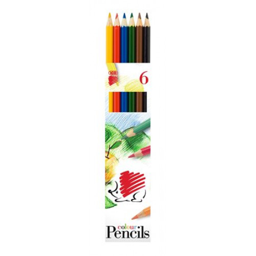 Színes ceruza készlet hatszögletű Ico Süni 6 különböző szín