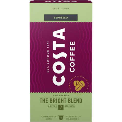 Kávékapszula 10db Nespresso kompatibilis Costa THE BRIGHT BLEND Mézzel testes