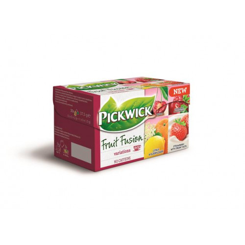 Gyümölcstea 20x2g Pickwick Fruit Fusion Variációk eper-tejszín, citrus-bodza,meggy, áfonya, málna