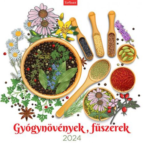 Naptár fali Toptimer Gyógynövények, fűszerek (2024)