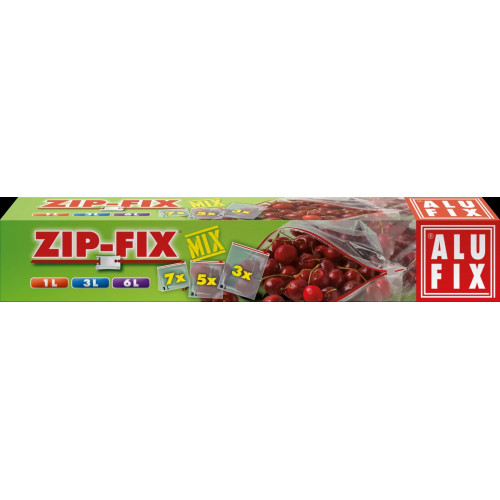 Zipp Fix Zipzáras zacskó 1L/3L/6L Alufix vegyes méret 15db/csomag