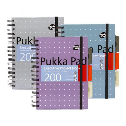 Spirálfüzet A5 vonalas 100 lap Pukka Pad Metallic Project Book vegyes szín