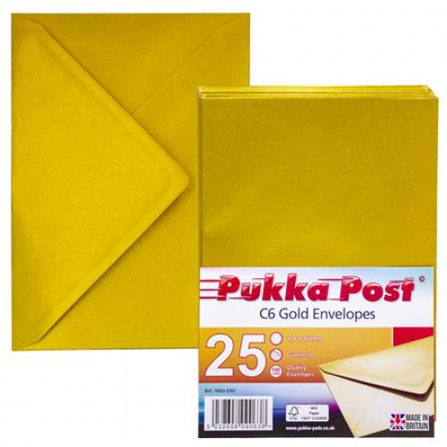 Boríték C6 szilikonos Pukka Pad Gold arany