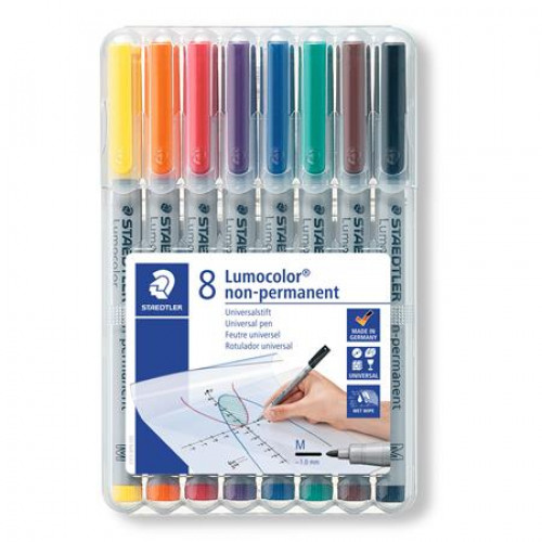 Alkoholmentes marker készlet OHP 1mm Staedtler Lumocolor 315 8 különböző szín