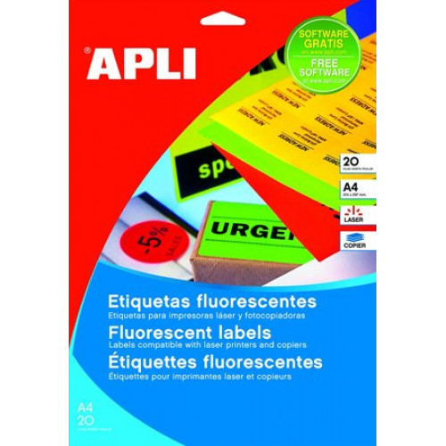 Etikett 99,1x67,7mm színes kerekített sarkú Apli neon narancs 160 etikett/csomag