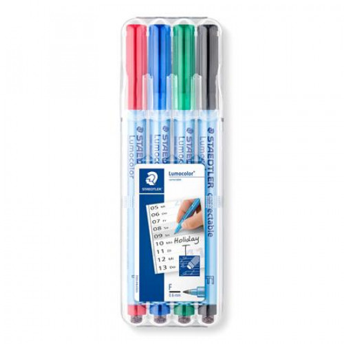 Alkoholmentes marker készlet OHP 0,6mm Staedtler Lumocolor 305 F 4 különböző szín