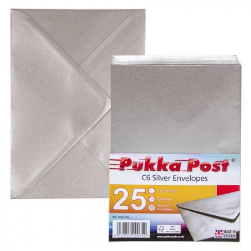 Boríték C6 szilikonos Pukka Pad Silver ezüst